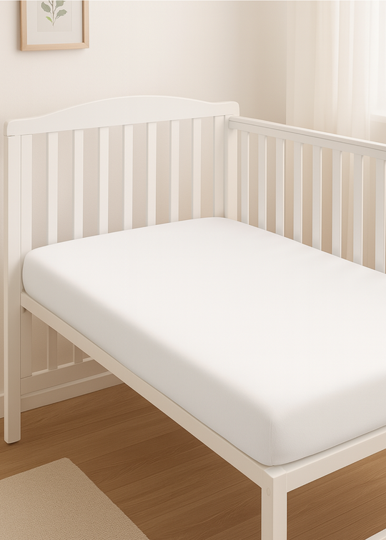 Baby Crib Sheet With Elastic White 120x60cm / 127x63cm – 003 Andy&amp;Helen Italia