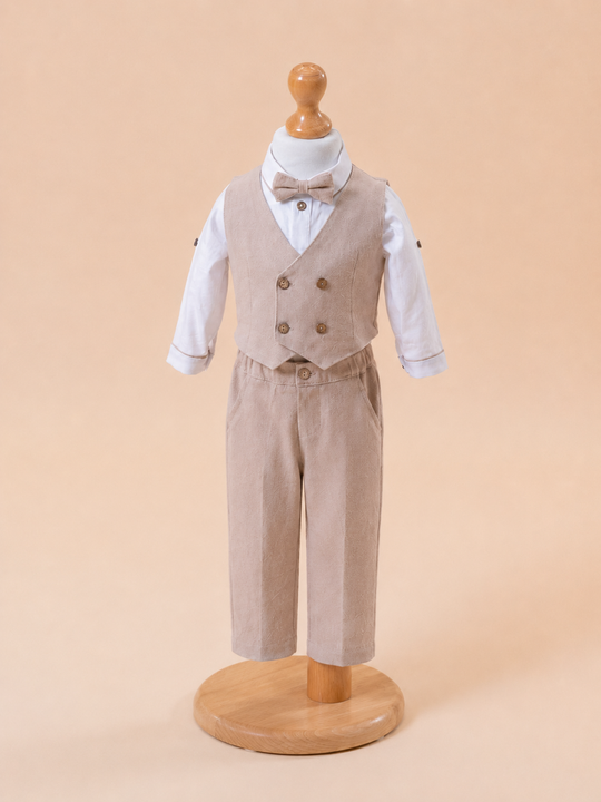 Claudiu Costume 4 Pieces Vest And Pants Beige AnneBebe