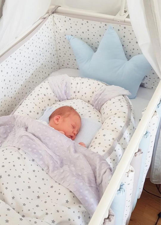 Decorative Baby Boy Pillow Blue Crown 52x39 cm Dada&amp;Rocco