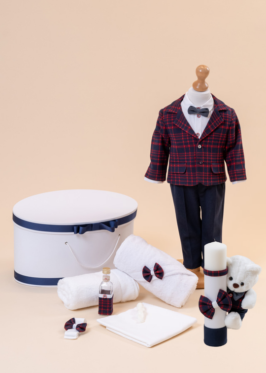 Baptism Daria Set 4 Pieces Costume Trussou Candle and Personalized Chest AnneBebe Baptism