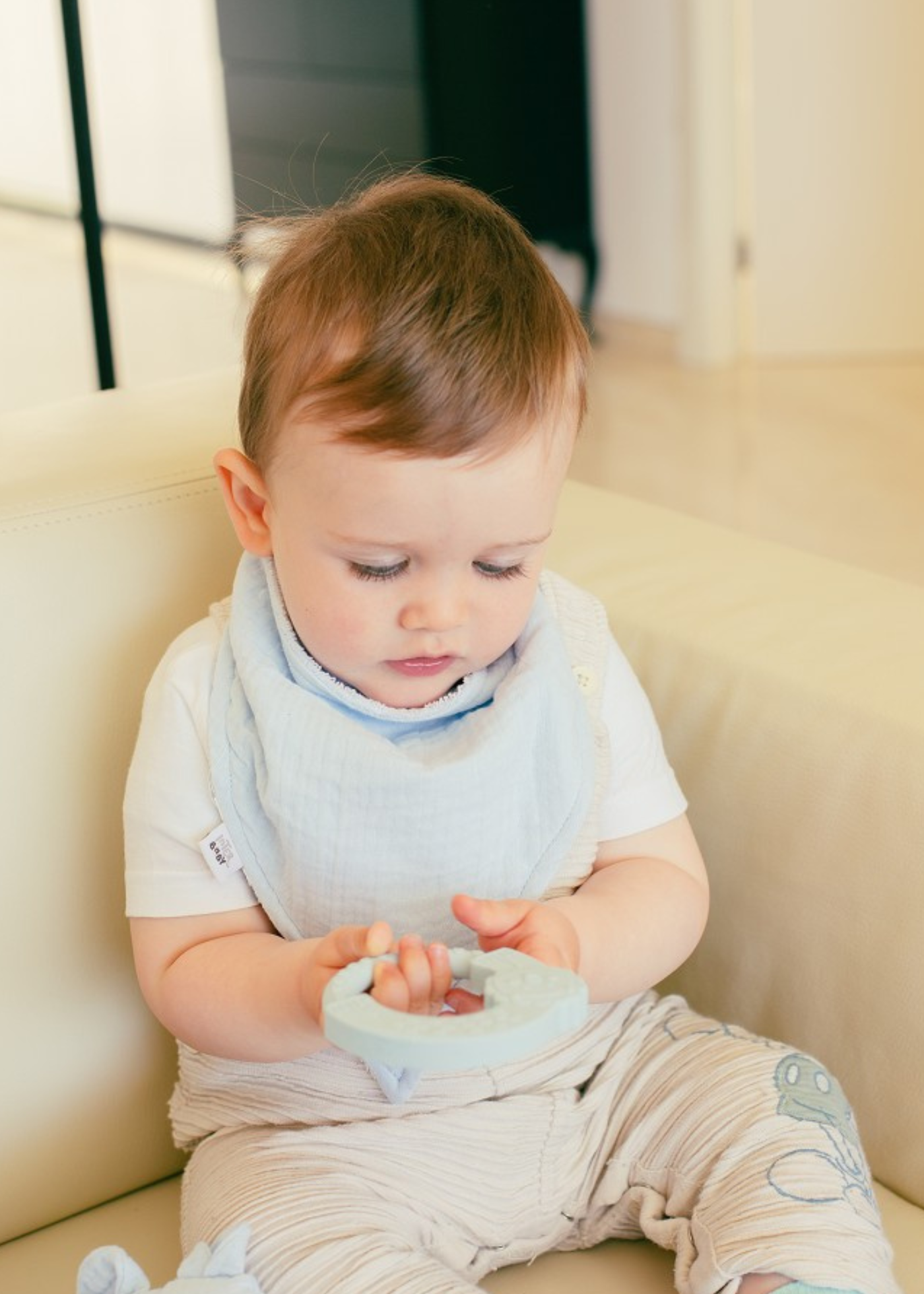 Set Jucarie, Batista, Bandana, Jucarie Dentitie Bleu SET41-73 Don Algodon