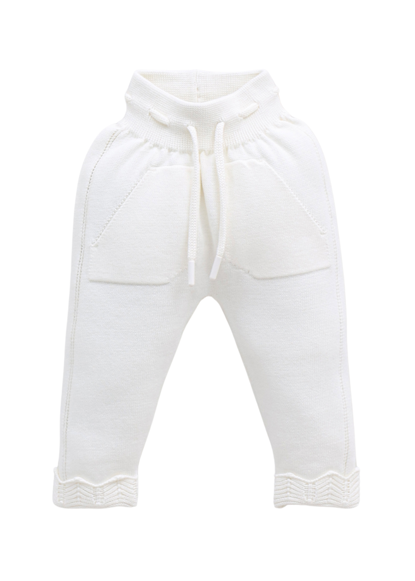 Set 3 Piese Tricotat Hanorac si Pantaloni Lungi Alb si Bluza Bumbac cu Paiete 8016 Leo King