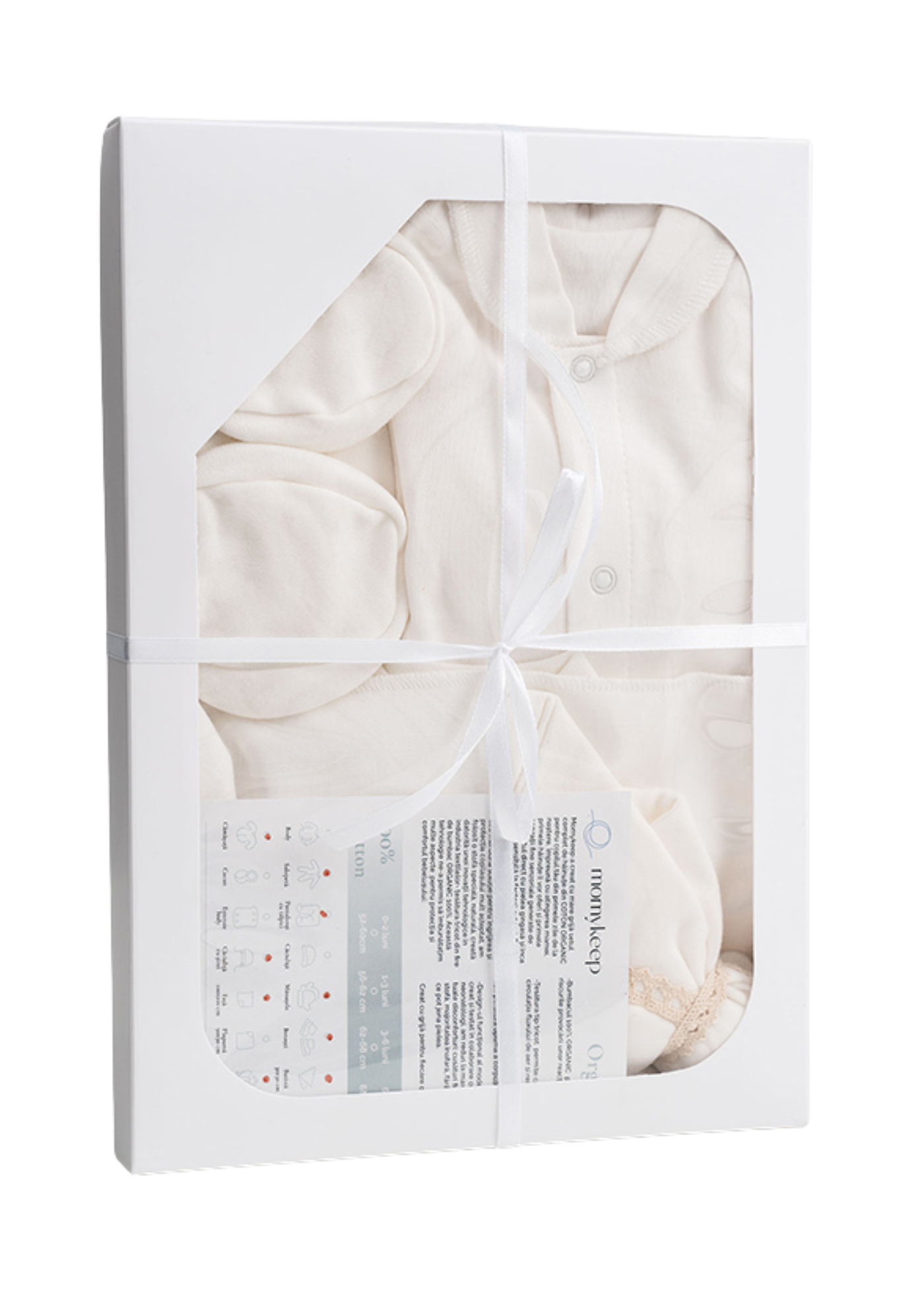 Set 10 Piese Nou-Nascut Bumbac Organic Crem MOM-002 Momykeep