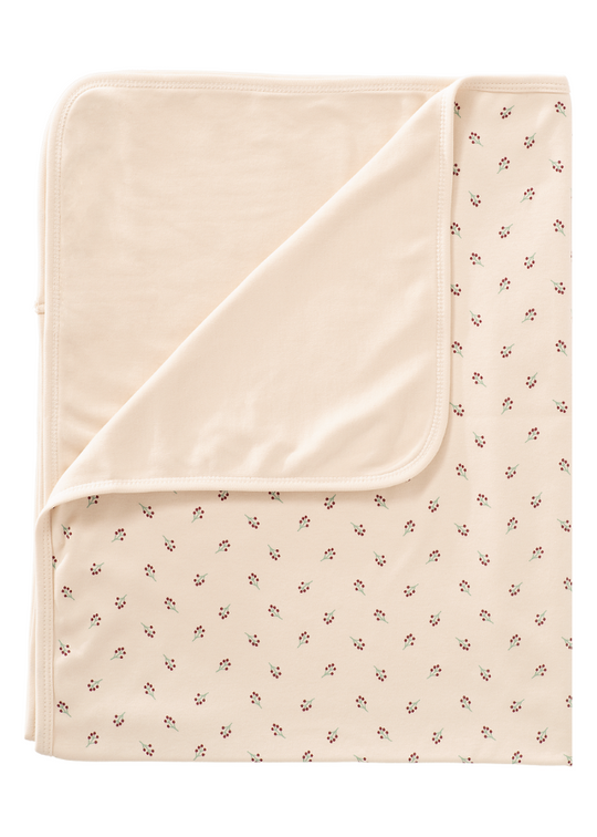 Beige Rug with Flower Print in Organic Cotton 80X100 cm F320-29 Fresk