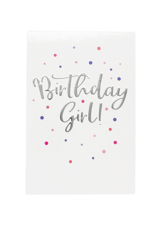 Felicitare Fetite Alb & Mov Birthday Girl 12x18 cm