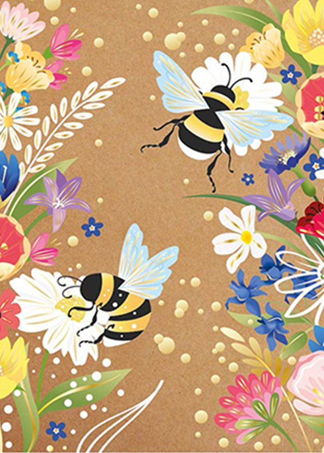 Felicitare Be Cu Albine Si Flori Craft Flowers art H010188