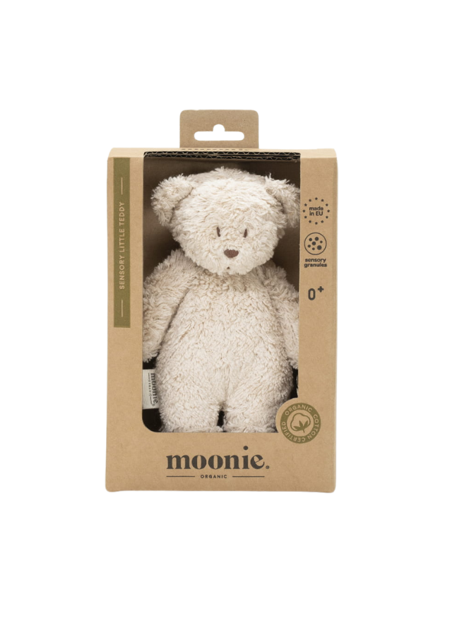 Jucarie Senzoriala Bumbac Organic Ursulet Bej Sand Moonie