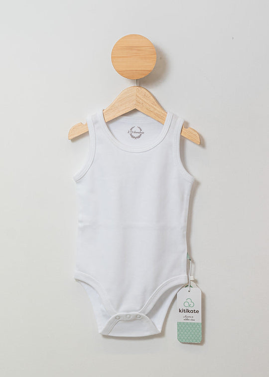 White Organic Cotton Baby Bodysuit 67057 Kity Kate 