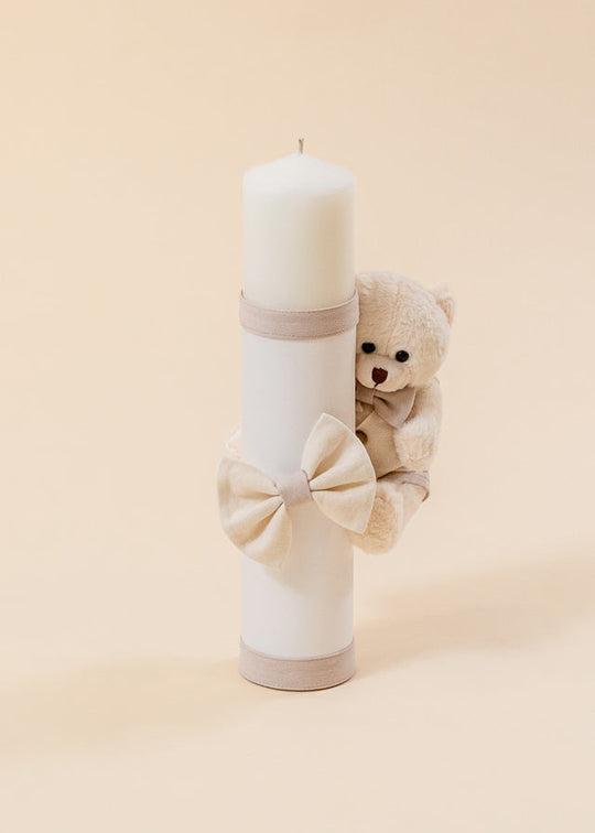 Lumanare Filip Urs Crem Funda Bej Cu Capucino AnneBebe