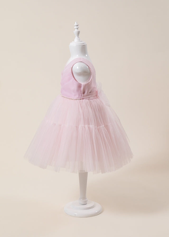 Pink Ceremony Dress with Pleated Bust and Tulle Skirt 3178 Mon Princess