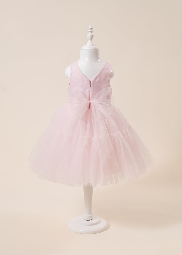Pink Ceremony Dress with Pleated Bust and Tulle Skirt 3178 Mon Princess