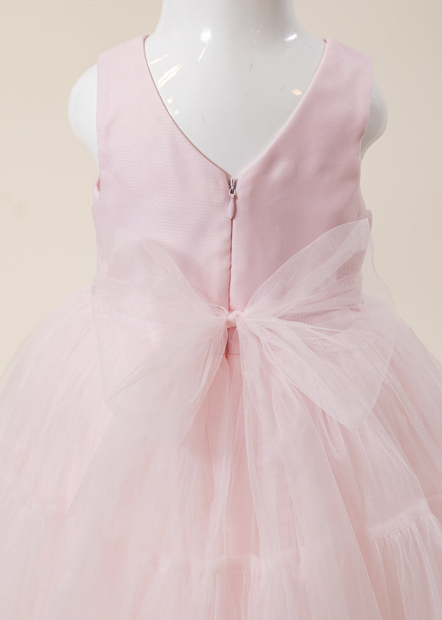 Pink Ceremony Dress with Pleated Bust and Tulle Skirt 3178 Mon Princess