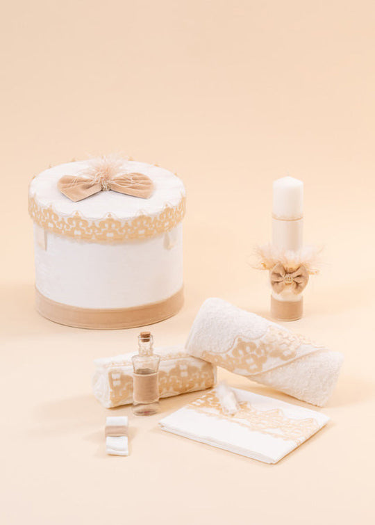 3-Piece Print Christening Set, Candle, Trunk and Personalized Chest AnneBebe