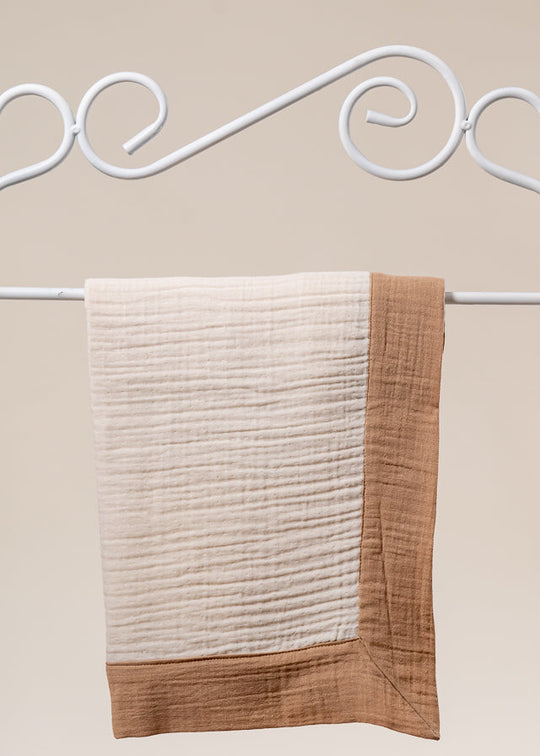 Pled Muselina Cappucino Cu Banda Maro AnneBebe