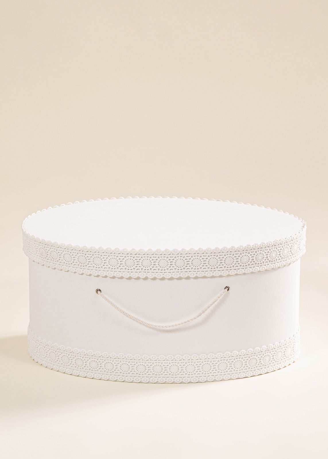 Cufar Marilena Oval Crem Banda Bumbac Dantela Rozete AnneBebe