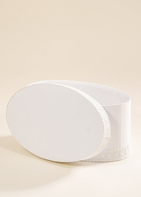 Cufar Marilena Oval Crem Banda Bumbac Dantela Rozete AnneBebe