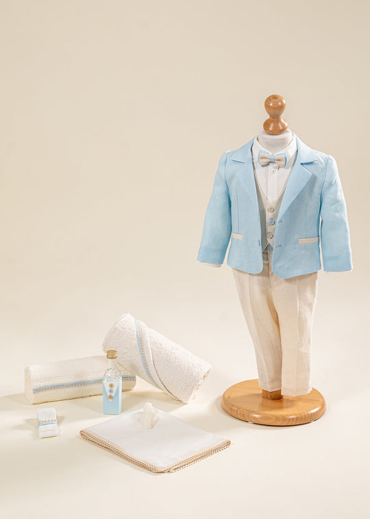 Set Botez Andrew 2 Piese, Costum si Trusou Personalizat AnneBebe