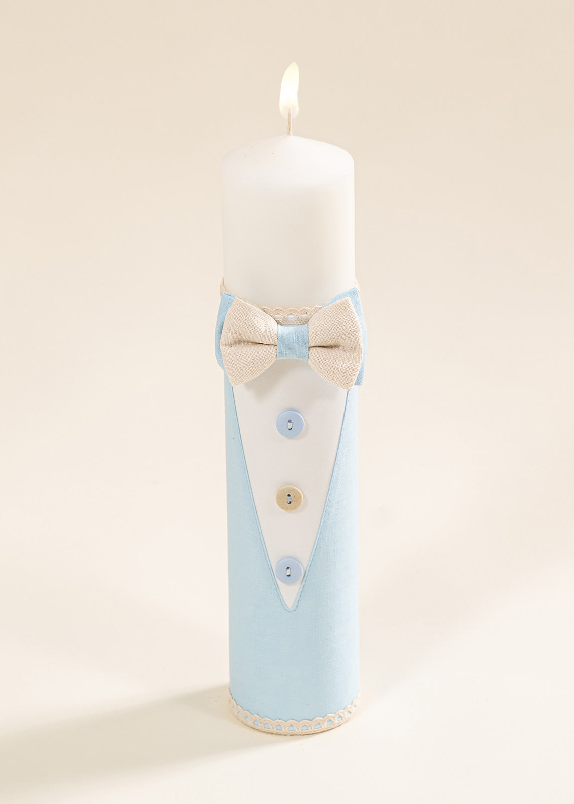 Set Botez Andrew 3 Piese, Costum, Trusou si Lumanare Personalizat Botez AnneBebe