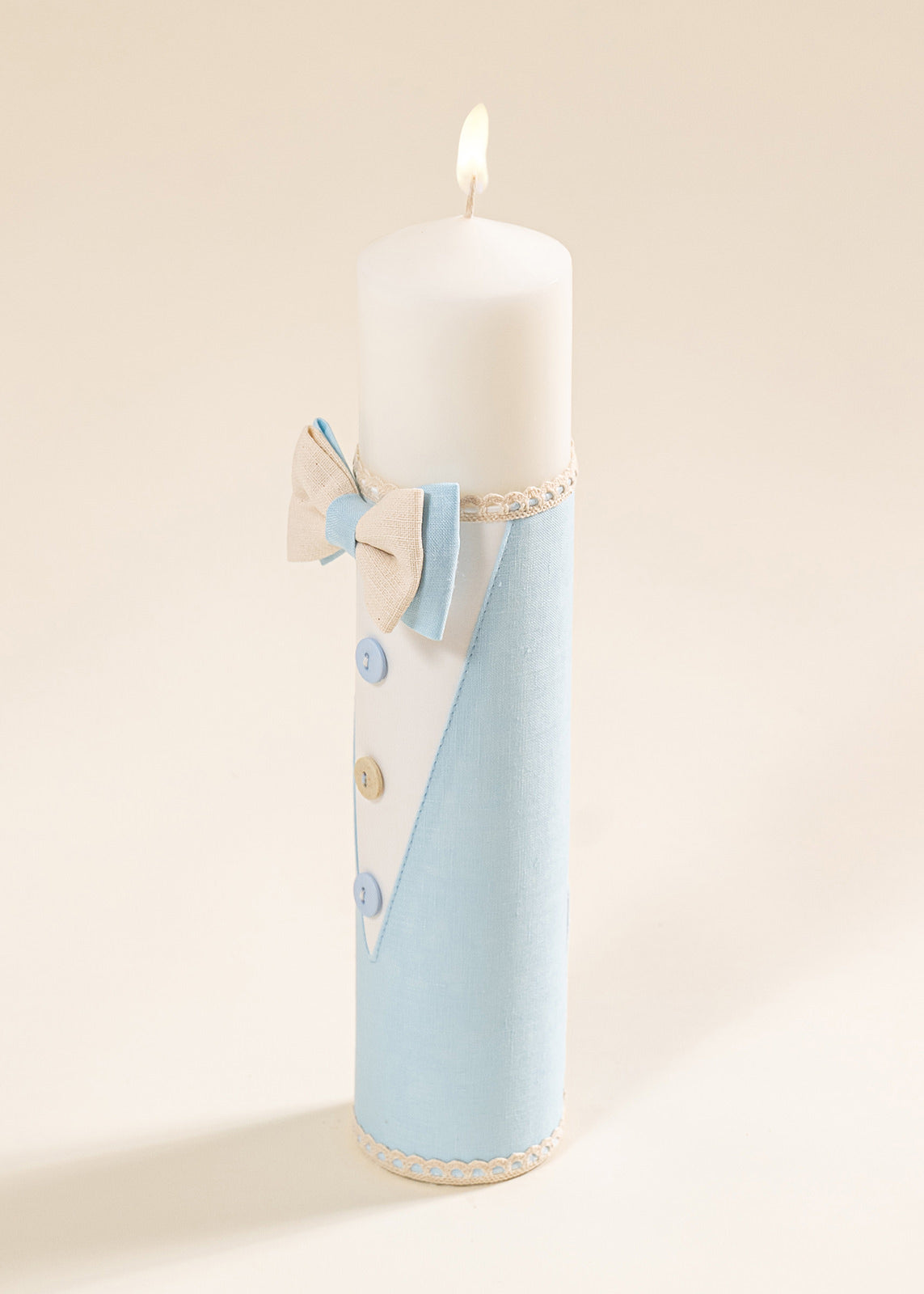 Set Botez Andrew 3 Piese, Lumanare, Trusou si Cufar Personalizat Botez AnneBebe