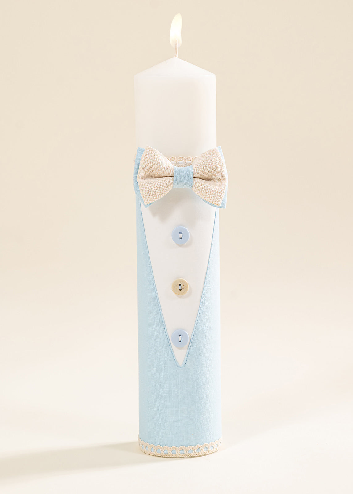 Set Botez Andrew 3 Piese, Lumanare, Trusou si Cufar Personalizat Botez AnneBebe