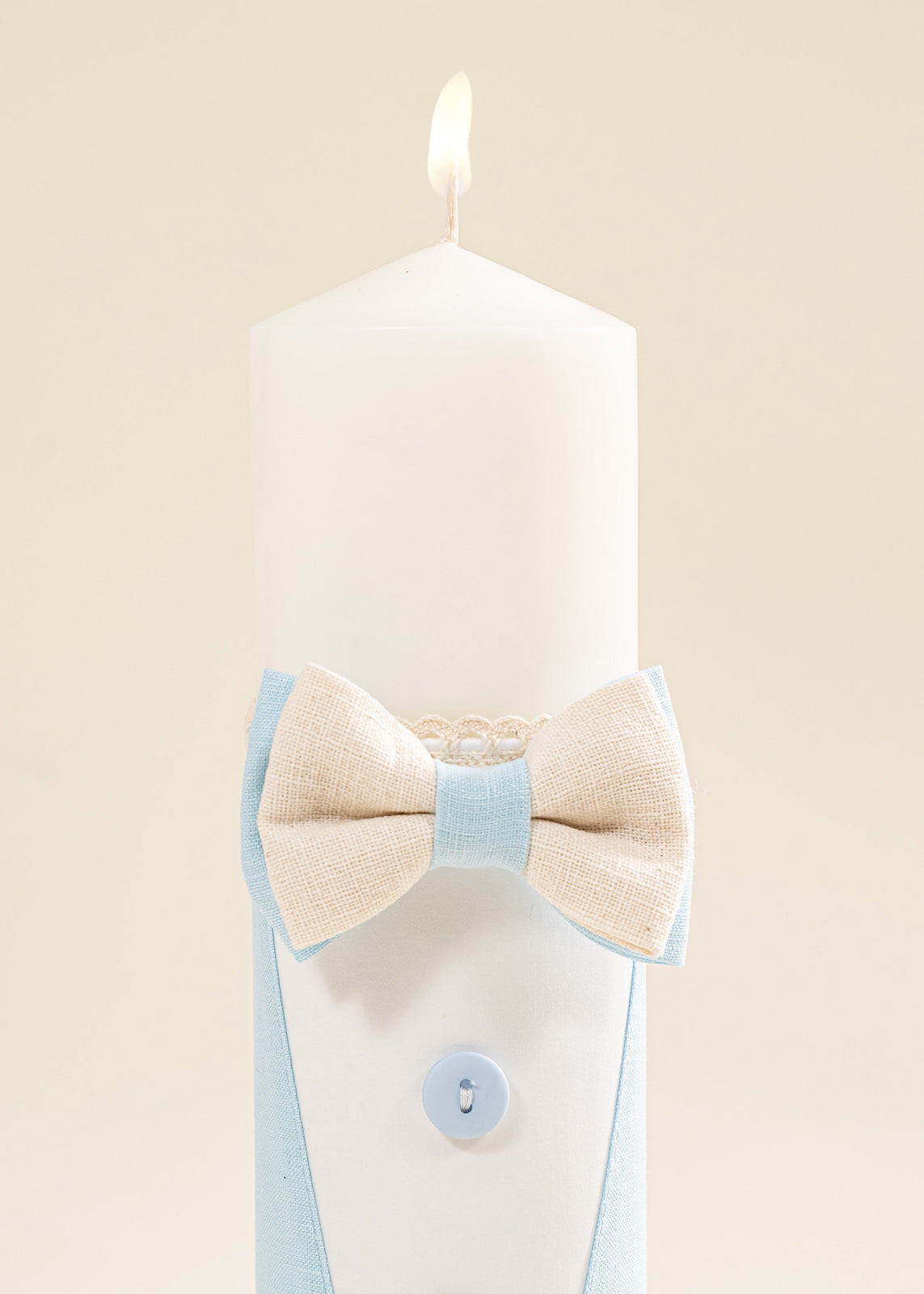 Set Botez Andrew 4 Piese, Costum, Trusou, Lumanare si Cufar Personalizat Botez AnneBebe