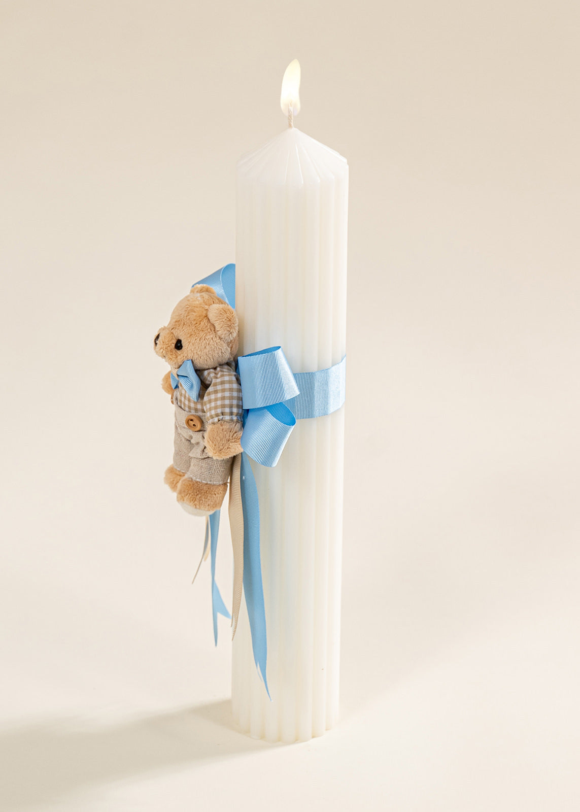 Lumanare Universala Funda Dubla Rips Bleu Urs Mic Bej AnneBebe