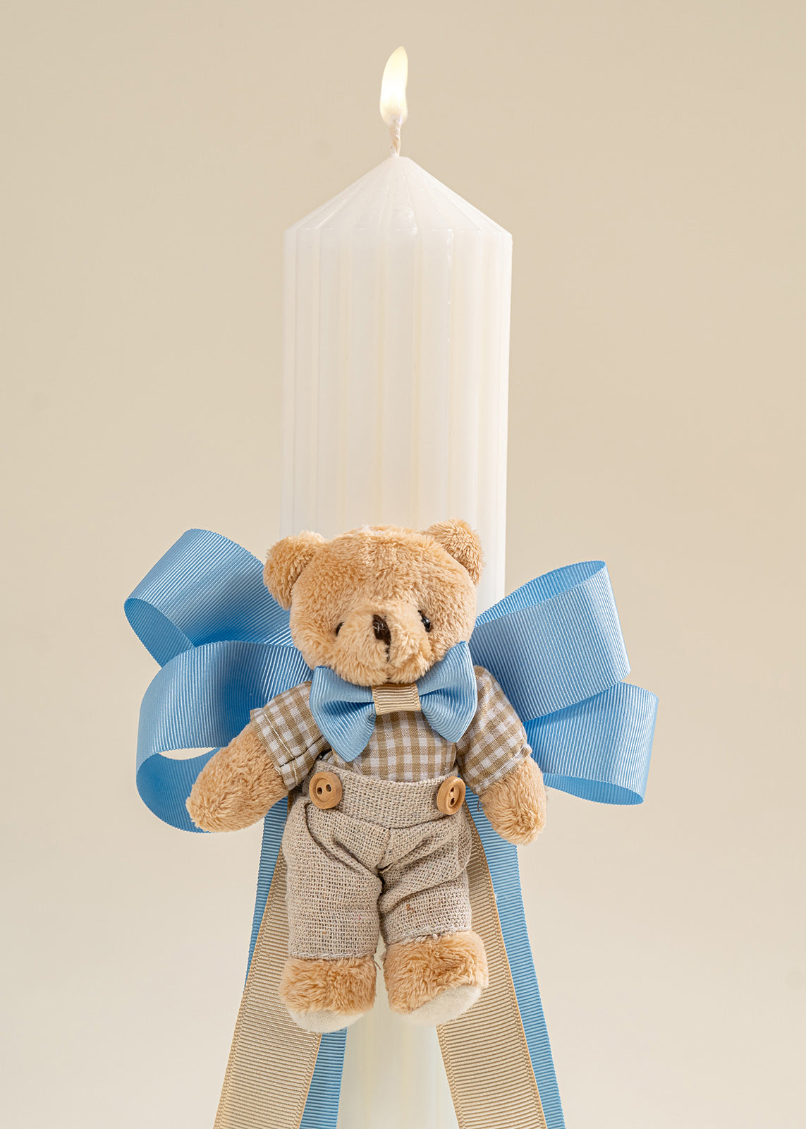 Lumanare Universala Funda Dubla Rips Bleu Urs Mic Bej AnneBebe