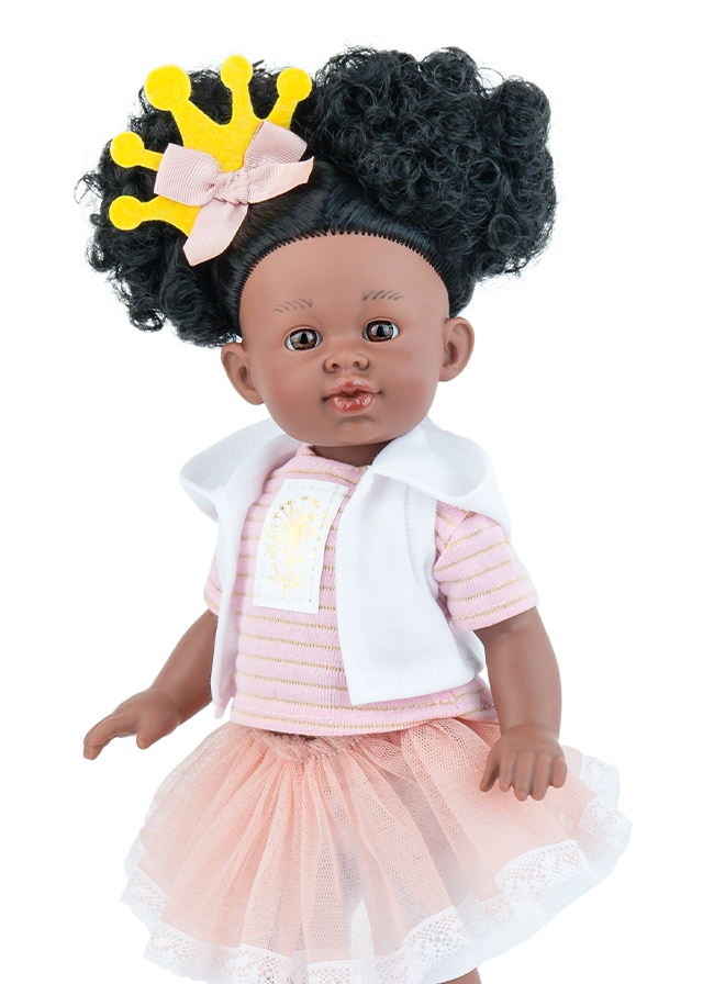 Black Patty Doll With Pink Tutu 2534 Marina &amp; Pau