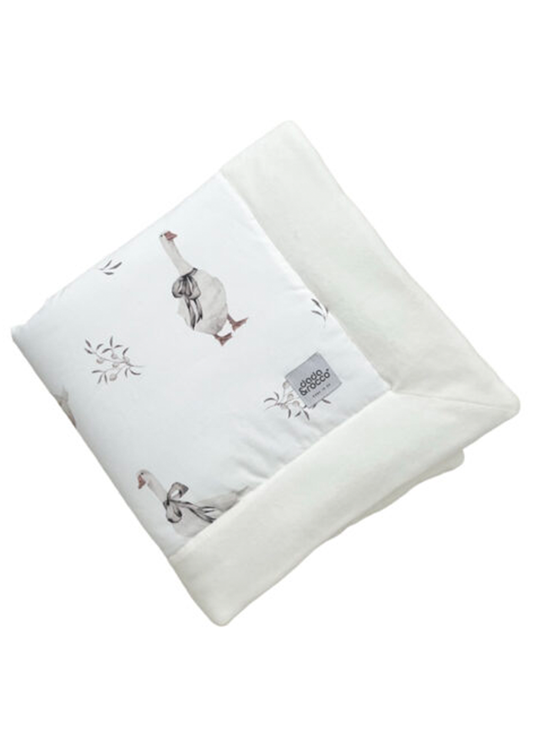 3 In 1 Quilted Blanket White With Birds Dora 1030-1001 Dada&amp;Rocco