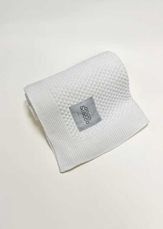 Paturica Tricotata Crem Din Bumbac Dreamy 100x80 cm - 1020-3001 Dada&Rocco