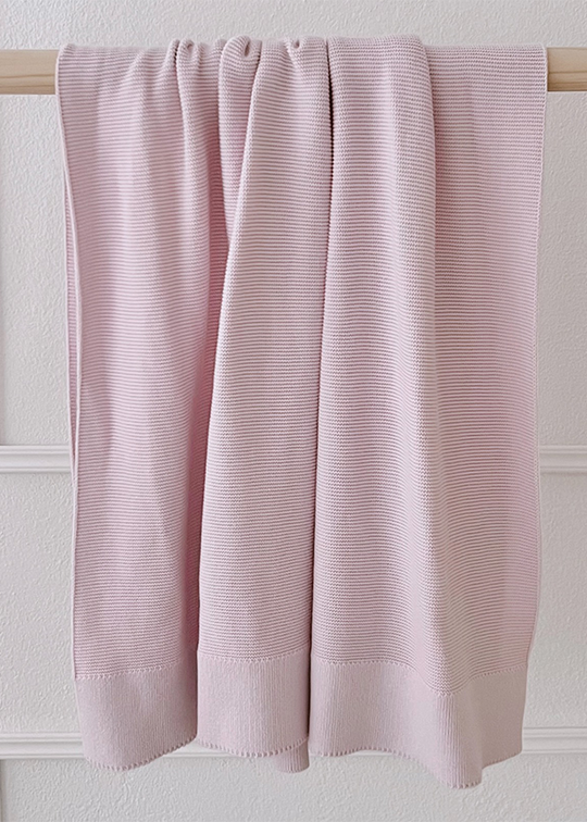 Cloud Pink Cotton Knitted Blanket 100x80 cm – 1022-3002 Dada&amp;Rocco