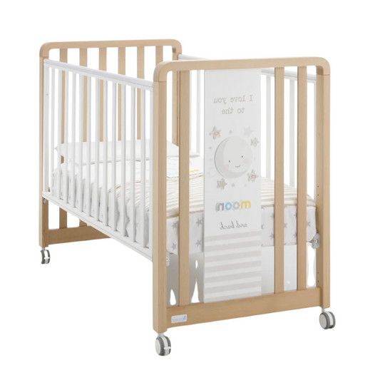 Дитяче ліжечко-трансформатор 9 в 1 з білого буку Glam з матрацом і комплектом постіль Azzurra 