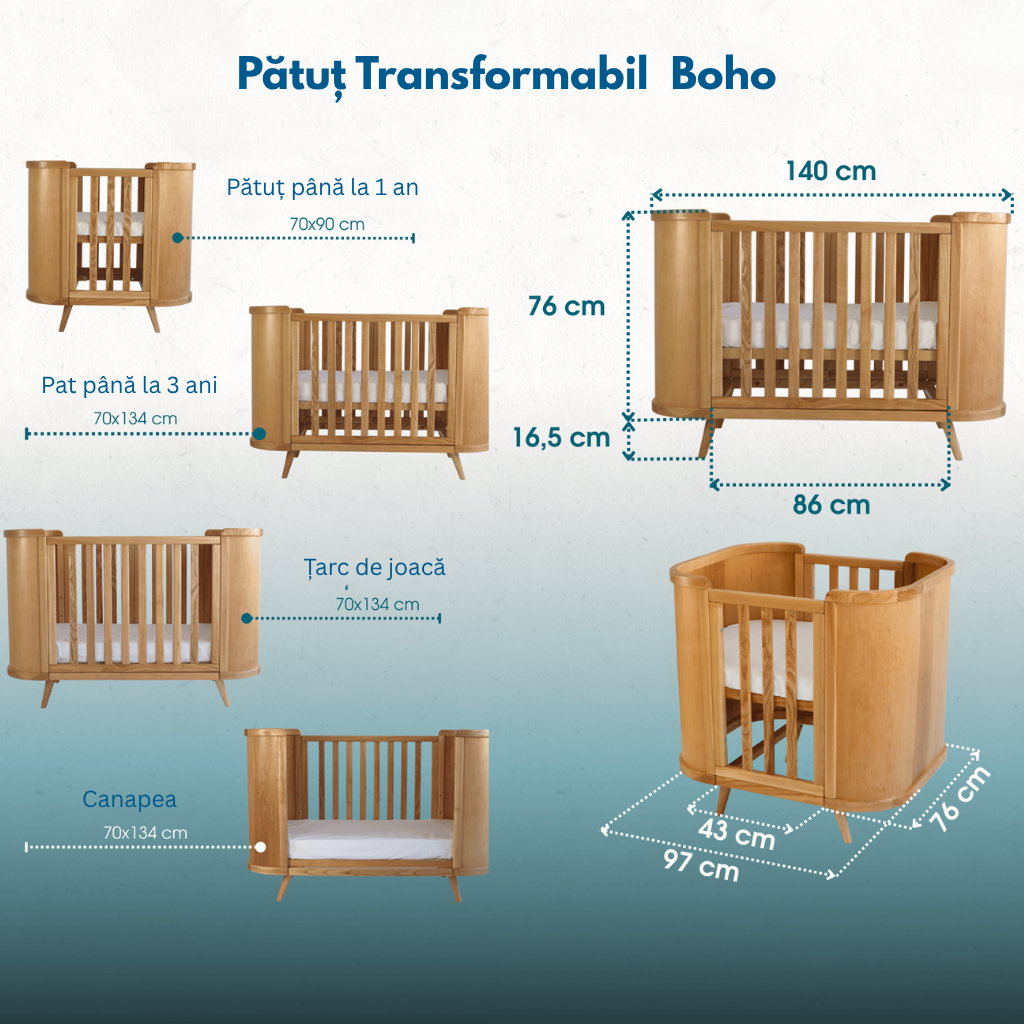 Boho Simple Natural Ingvart Evolutionary Crib 
