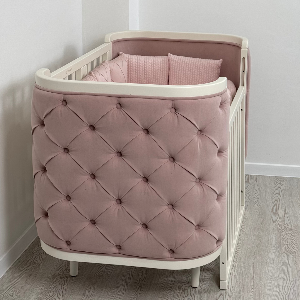 Patut Capitonat Evolutiv Boho Chesterfield cu Capete Capitonate Catifea Roz Ingvart