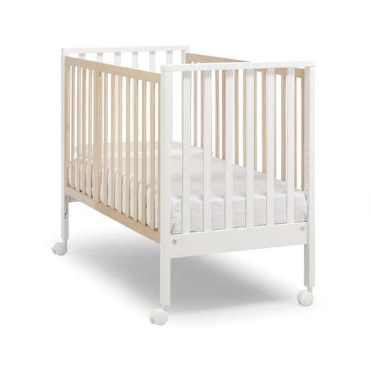 Patut Bebelusi Transformabil 6 in 1 Evolution 9 Nivele Saltea Lemn Fag Alb Natural & Saltea & Set Textil Pat