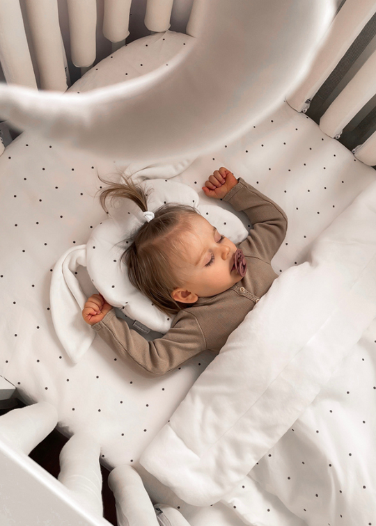 Anti-Plagiocephaly Pillow Cream Bunny with Beige Dots DOTS Dada&amp;Rocco