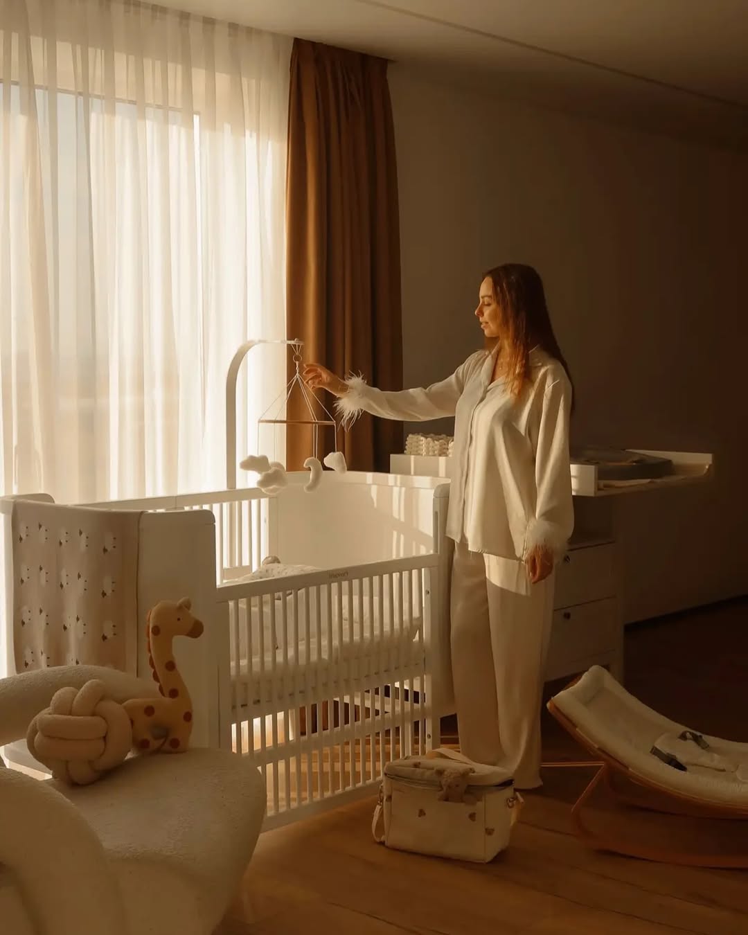 Patut Evolutiv Cosleeper Lemn Alb Boho Simplu Ingvart