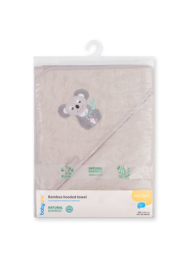 Gray Koala hooded bamboo towel 100X100 cm 346/06