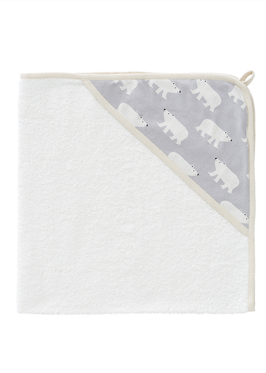 Hooded Towel Organic Cotton Blue Polar Bear 75X75 cm F424-17 Fresk