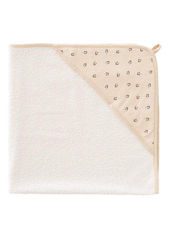 Organic Cotton Hooded Towel Powder Pink Poppies 75X75 cm F424-12 Fresk