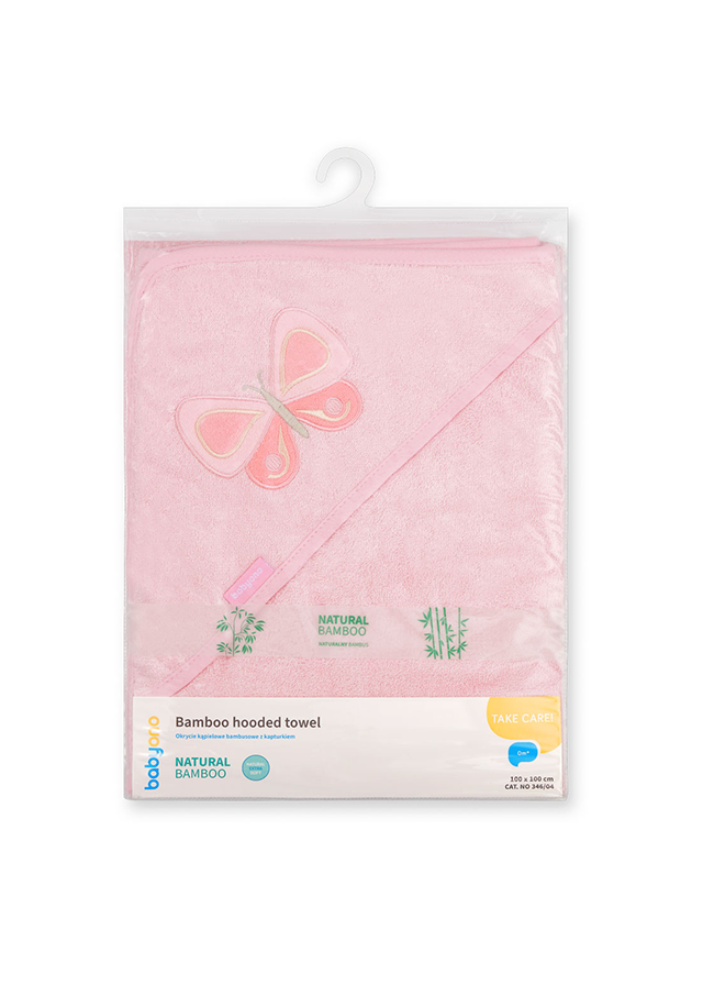 Prosop Cu Capison Bambus Roz Fluture 100X100 cm 346/04 BabyOno