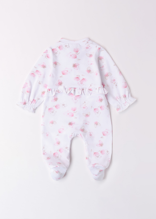 Long White Jumpsuit With Pink Butterflies 3B774.00 Minibanda