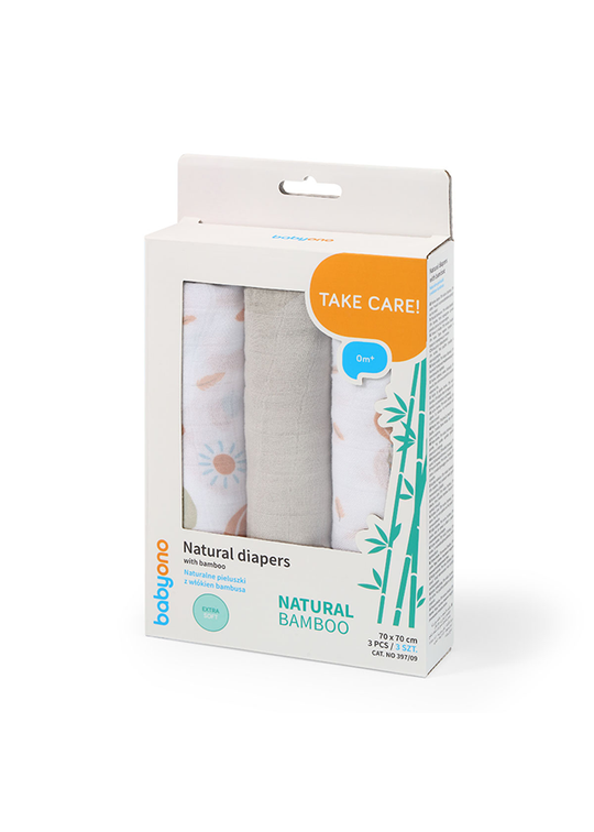 White-Grey Bamboo Diapers 70x70 cm 397/09