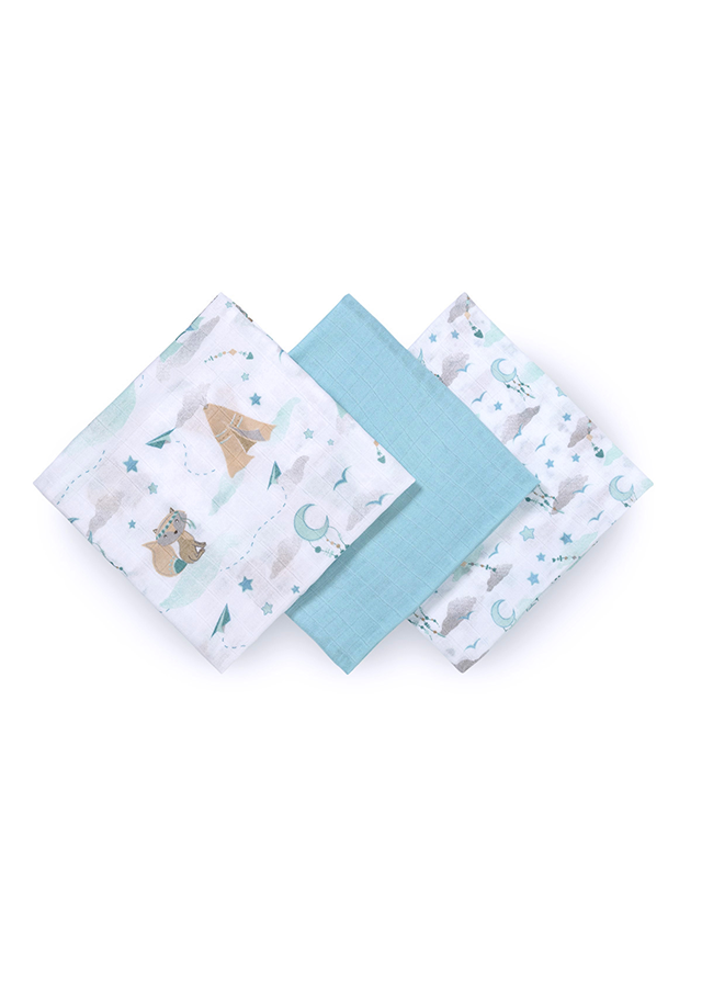 White-Blue Natural Bamboo Diapers 70X70 cm 397/12