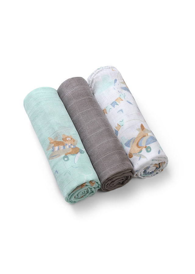 Natural Bamboo Diapers Gray With Green 70X70 cm 397/10