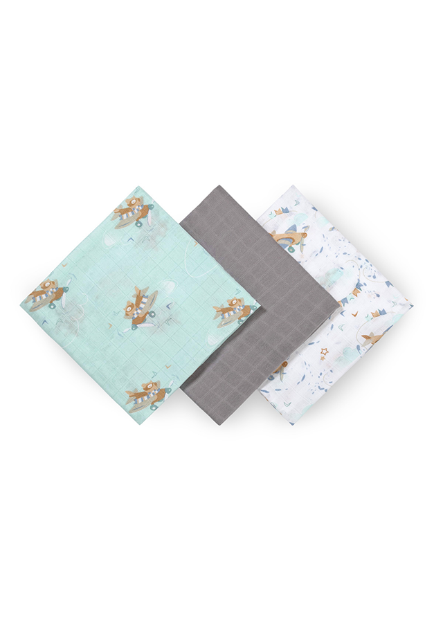 Natural Bamboo Diapers Gray With Green 70X70 cm 397/10