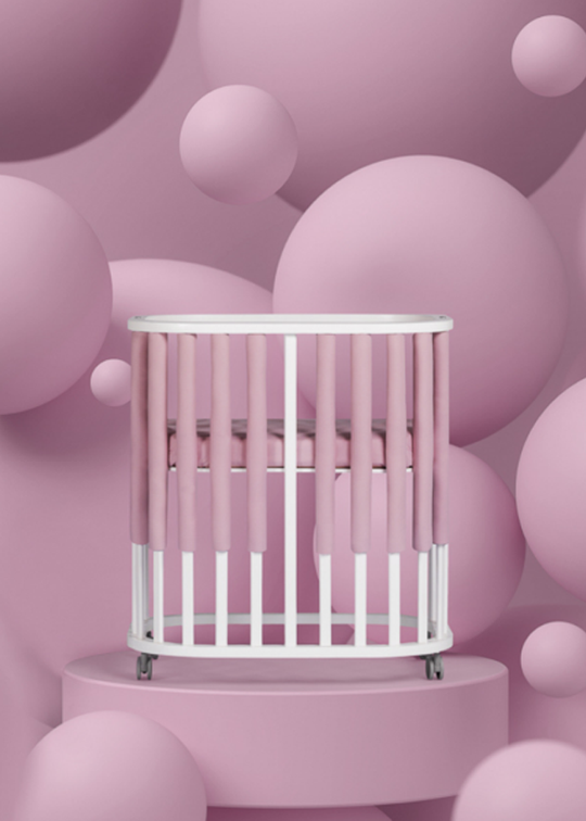 Set of 6 Individual Protections for Girls' Cot Bars Powder Pink 1000-2010 Dada&amp;Rocco