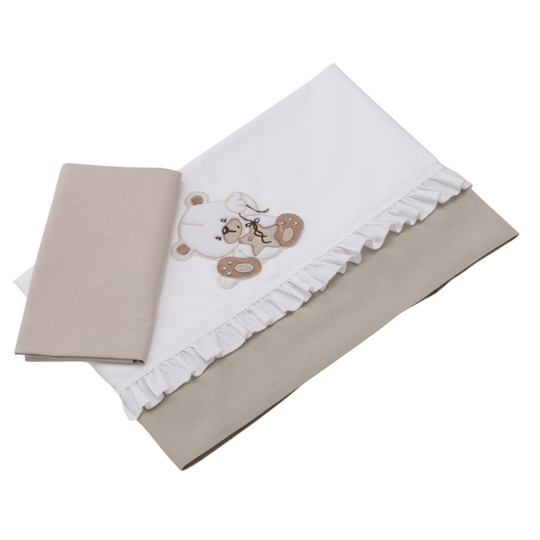 Baby Cot Cotton Linen Set 3 Pieces Dido Havana Azzurra