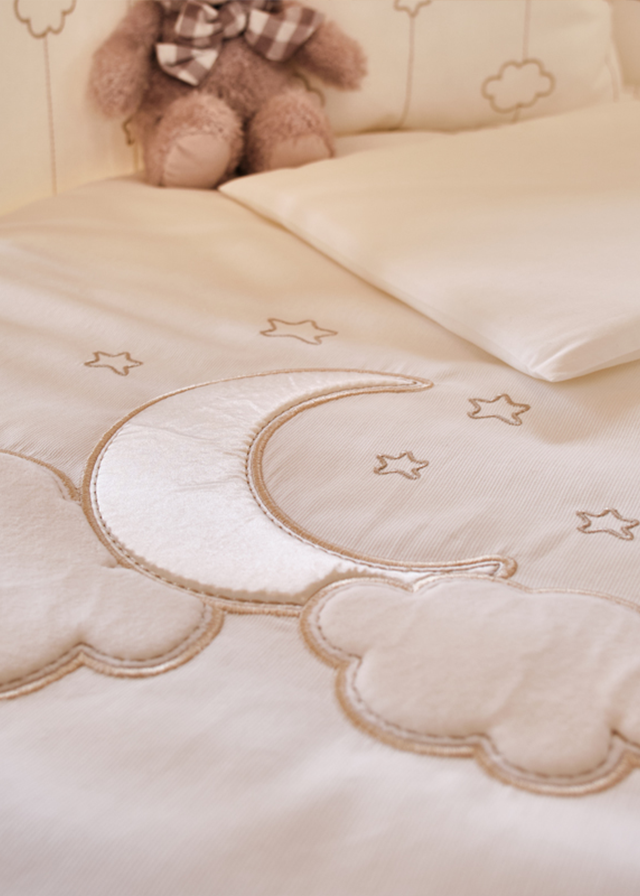 8 Piece Luna Elegant Crib Bedding Set Cream 60/70 cm 0405 FUNNABABY