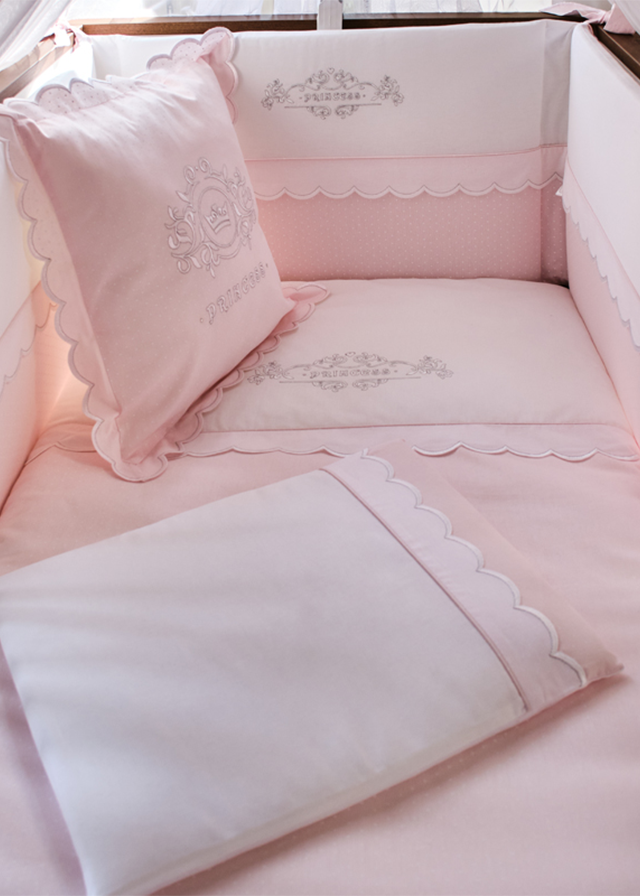 Set Lenjerie Patut 8 Piese Princess Roz 60/70 cm 5105 FUNNABABY